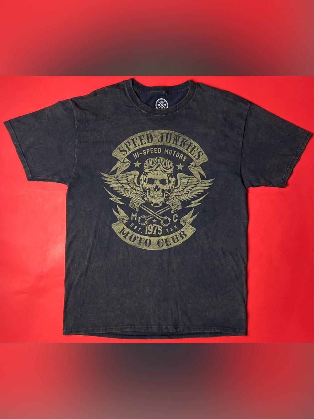 Vintage-Inspired Speed Junkies Graphic Tee — Black